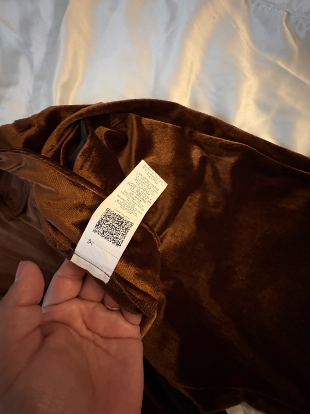 Men’s Rust Velvet Flare Trousers - Picture 5 of 8